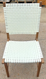 Made Goods Rawley Faux Flat White Rattan/Teak Side Chair - Ex-Display
