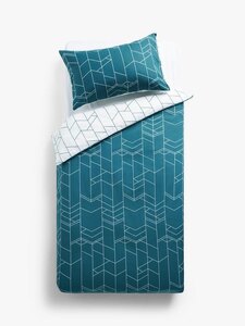John Lewis Elevation Small Double Duvet Cover Set, Fjord Ex-Display