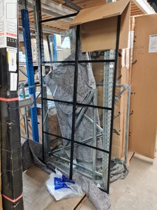 Flair Matt Black Framed 1100mm Wetroom Panel and Bracing Bar - Ex-Display