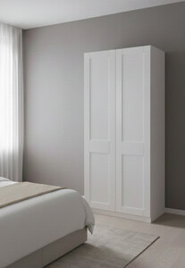 Ex-Display Shaker Style Freestanding Wardrobe, White, Soft Close, 2260mm x 1000mm