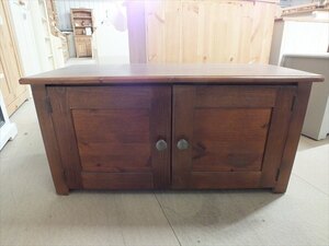 Clearance Pine TV Cupboard Handmade Media Storage 2 Doors Shelf Ex-Display