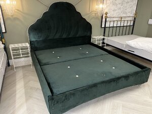 Ex-Display Superking Enchanted Beds Queen Anne Divan Bedstead in Bottle Green