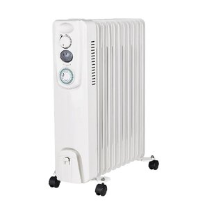 Homebase 11 Fin Oil Filled Radiator Heater 2500w Grey Ex-Display Boxed