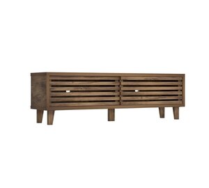Mango Oak Slatted TV Stand Cabinet Erik - Ex-Display (Box Damaged)
