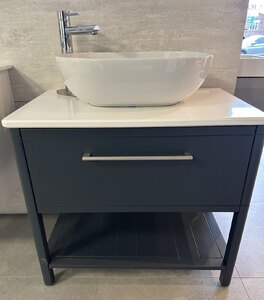 Saneux Frontier Floorstanding Vanity Unit 800x520mm - Matt Fiord Blue Ex-Display