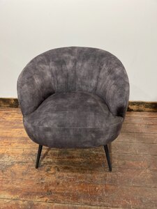 Ex-Display Grey Armchair in Velvet-Feel Fabric