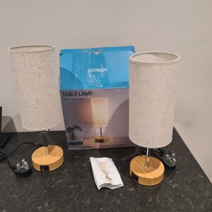 Touch Control Bedside Lamps Set of 2 with USB Charging Ports (Ex-Display)