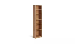 Oak Wood Effect Bookcase Narrow 180 x 42 x 29cm Argos Home Maine Ex-Display