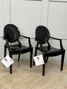 2x Lou Lou Ghost Chair Black (Children) by Starck for Kartell Ex-Display