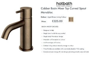 Hotbath Cobber Mono Basin Mixer Tap Brushed Bronze Single Lever Ex-Display