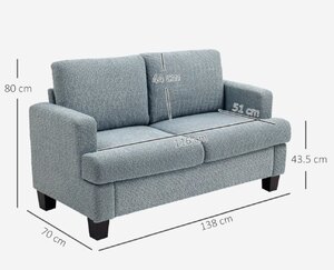 Ex-Display Homcom Two Seater Chenille Sofa