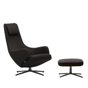 Vitra Repos Lounge Chair & Ottoman, Ex-Display, Navy Blue
