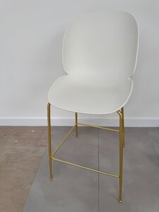 Ex-Display Gubi Beetle Counter Bar Stool with Brass Base, White