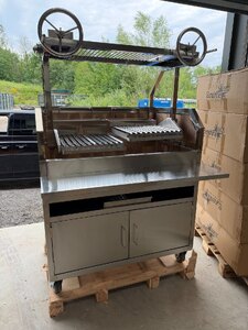 Large Commercial Stainless Steel Argentinian Charcoal Bbq - Ex-Display