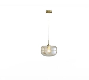 1 Light Curling Stone Glass Pendant Light Champagne Fleur - Ex-Display Unboxed