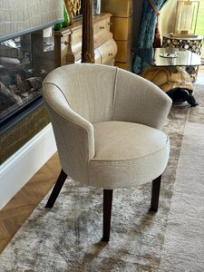 Ex-Display George Smith Petworth Side Chair Desk Armchair Cream Velvet