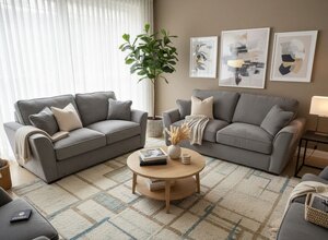 Ex-Display Fantasia Dark Grey 3 + 2 Seater Fabric Sofa Set