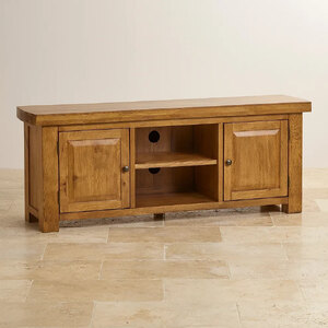 Hercules Oak TV Stand Unit Cabinet by Oak Furniture Land Ex-Display