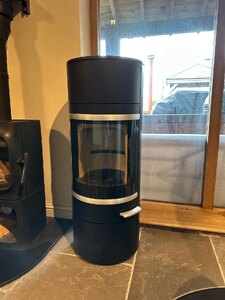 Scan 83-2 Woodburning 5kw Stove in Black with Aluminium Trim (Ex-Display)