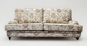 Three Seater Sofa Traditional Chenille Pattern Low Arm Style Display Model