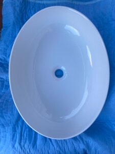Fired Earth Ex-Display Countertop Oval Basin Bowl, White, 56cm x 40cm