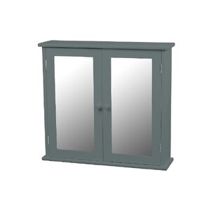 Grey Classic Mirrored Double Door Bathroom Cabinet - Ex-Display, Boxed, Damage