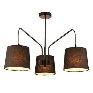 3 Light Pendant Semi Flush Ceiling Light Black Wilson - Ex-Display Unboxed
