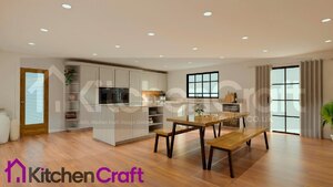 German Hacker Handleless Shaker Kitchen in Taupe - Hampton