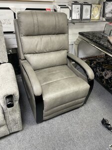 Ex-Display Grey Leather Aire Rise And Recliner Chair