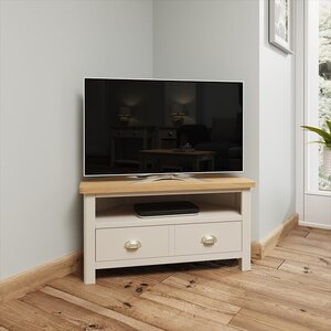 Clearance Chester Grey Corner Tv Unit With One Drawer Ex-Display