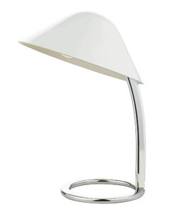 Homebase Portabello Chrome Desk Lamp, White Shade, Ex-Display Unboxed