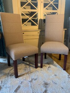 Ex-Display George Smith High Backed Dining Chair in Latte Beige