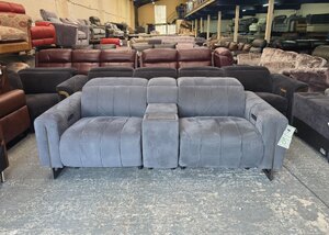 Ex-Display Paramount Grey Fabric Electric Recliner 2.5 Seater Sofa