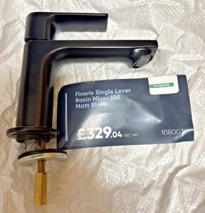 Hansgrohe Finoris Single Lever Basin Mixer Tap 100 Matt Black Ex-Display
