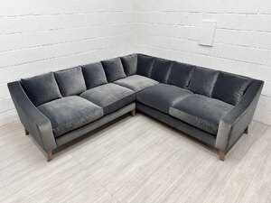 Ex-Display Loaf Oscar Grey Velvet XL Corner Sofa