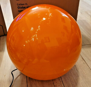 Habitat Caliban XL Globe Glass Lamp - Orange - Ex-Display - Scratched