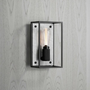 Ex-Display Medium Caged Wall Light with Satin White Marble