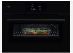 AEG NKK8N721B 8000 Built In 44L Compact Combination Oven in Black - Ex-Display