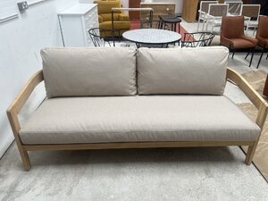 New Ex-Display Curved Teak Outdoor Sofa 200cm