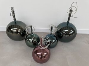 Ex-Display Penta Glo Multi Suspension 5 Pendant Light, Glass, Titanium Base