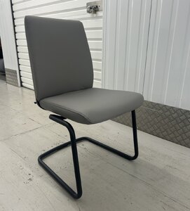 Set Of 6 Ekornes Stressless Laurel Wild Dove Leather Dining Chairs Ex-Display