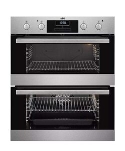 AEG 6000 Series Built-Under Electric Double Oven in Stainless Steel, Ex-Display