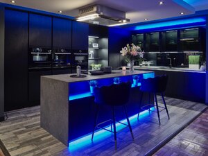 Ex-Display Nobilia Black Ash Kitchen with Quartz Worktops and ASKO Appliances