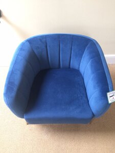 New Ex-Display Blue Velvet Accent Chair