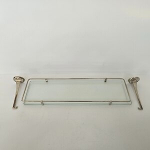 Samuel Heath Glass Bathroom Shelf - Polished Nickel - Ex-Display - No Fixings