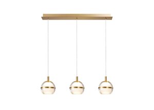 Equator 3 Light LED Bar Pendant, Antique Gold, Ex-Display