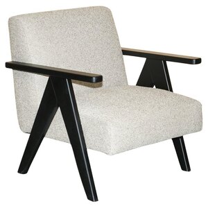 New Ex-Display Nordic Style Edgar Armchair with Beech Wood Frame and Grey Oatmeal Fabric