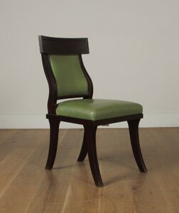 Ex-Display George Smith Klysmos Leather Desk Chair in Green - 2 Available