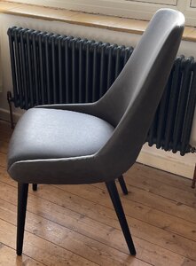 Presotto Lyra Italian Dining Chair in Grey Leather - Ex-Display