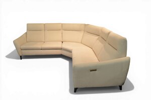 EgoItaliano Gaia Corner Sofa Cream Suede Effect Electric Recliner Ex-Display